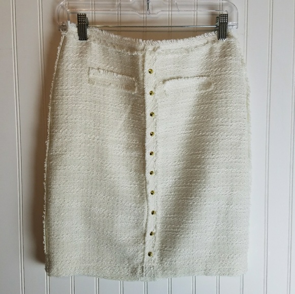 🧚♀️Jennifer Lopez Winter White Gold Stud Skirt - Picture 6 of 8